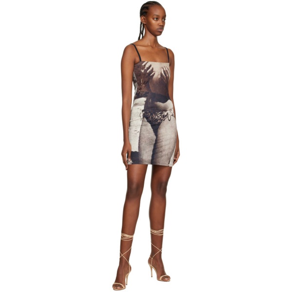  엘리스 ELLISS SSENSE Exclusive Beige Grab My Body Mini Dress 222752F052004