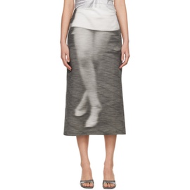 엘리스 ELLISS Gray Dancing Midi Skirt 241752F092008