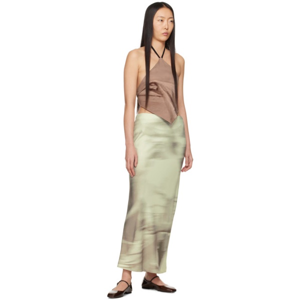  엘리스 ELLISS Green Motion Blur Tint Maxi Skirt 241752F092003