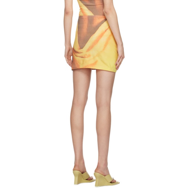  엘리스 ELLISS SSENSE Exclusive Yellow & Beige Reach Miniskirt 241752F090003