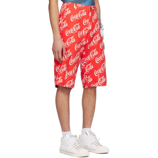  ERL Red Printed Shorts 241260M193002