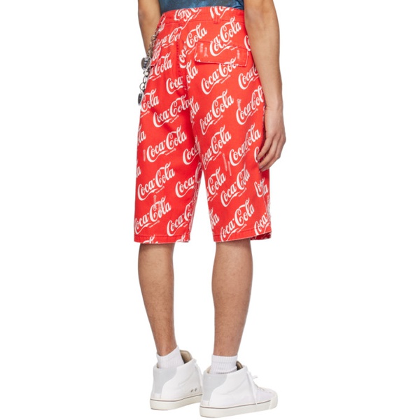  ERL Red Printed Shorts 241260M193002