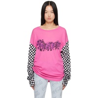 ERL Pink Printed Long Sleeve T-Shirt 241260F110002