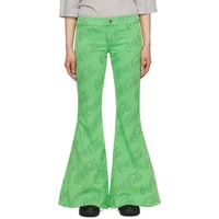 ERL Green Jacquard Jeans 241260F069000