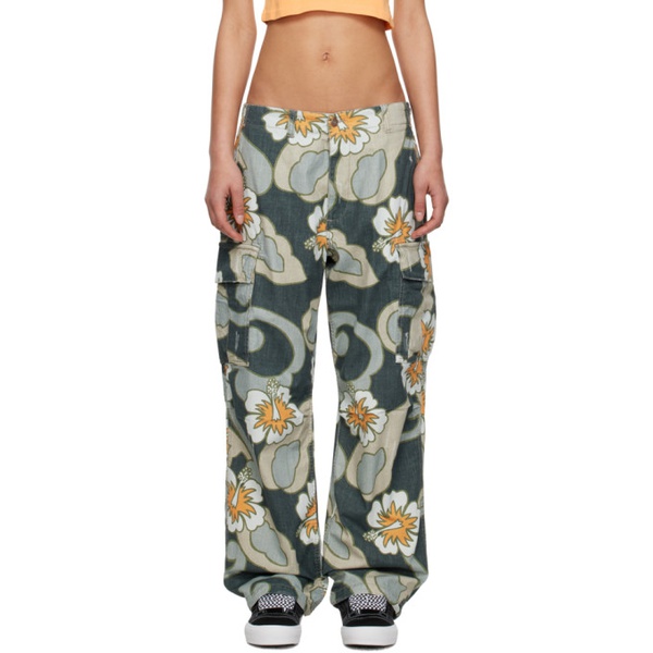  ERL Multicolor Printed Denim Trousers 231260F087001