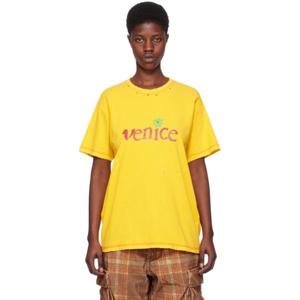  ERL Yellow Venice T-Shirt 232260F110011