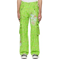 ERL Green Glittered Cargo Pants 232260M188003