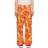 ERL Yellow & Red Embroidered Cargo Pants 231260M188002