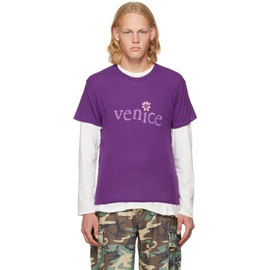 ERL Purple Venice T-Shirt 222260M213066