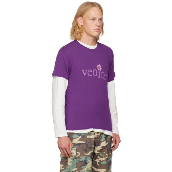  ERL Purple Venice T-Shirt 222260M213066