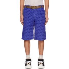 ERL Blue Printed Shorts 222260M193028