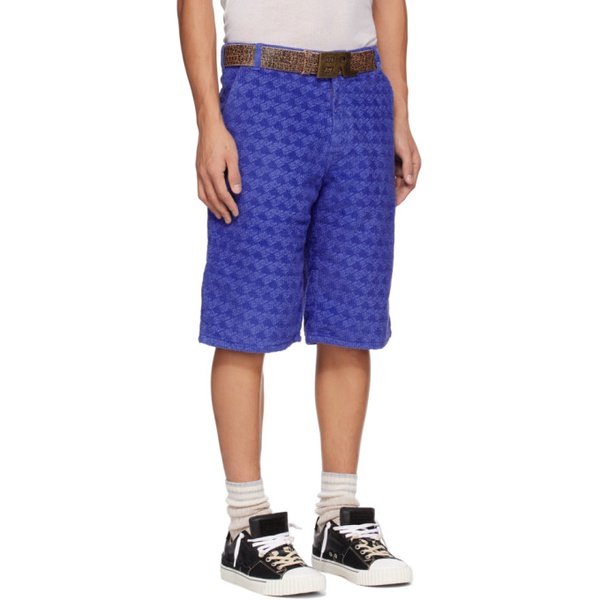  ERL Blue Printed Shorts 222260M193028