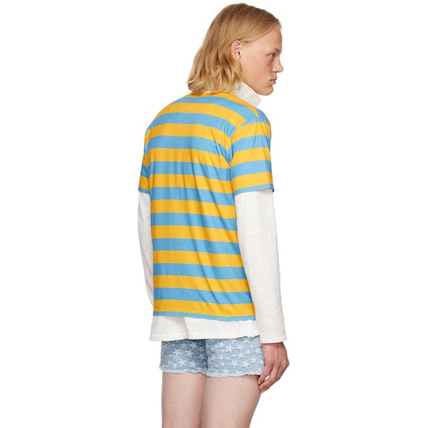 ERL Yellow & Blue Striped Polo 222260M212021