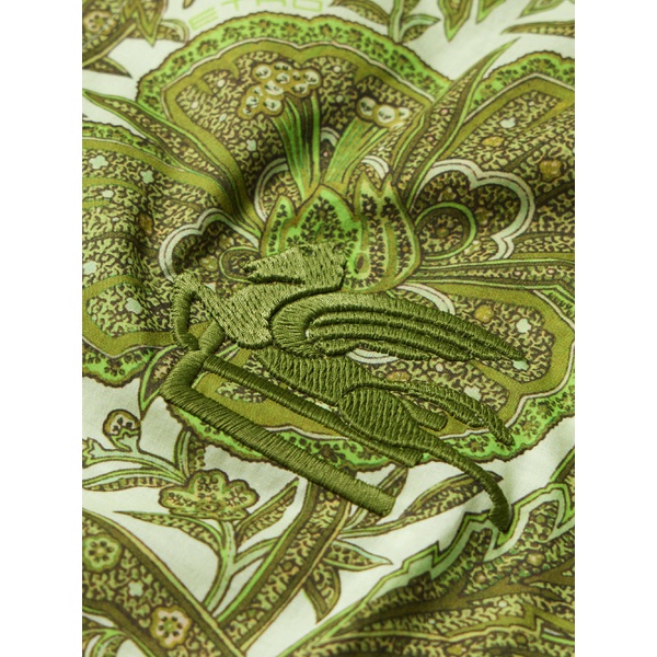  에트로 ETRO Convertible-Collar Logo-Embroidered Printed Cotton-Voile Shirt 1647597310454709