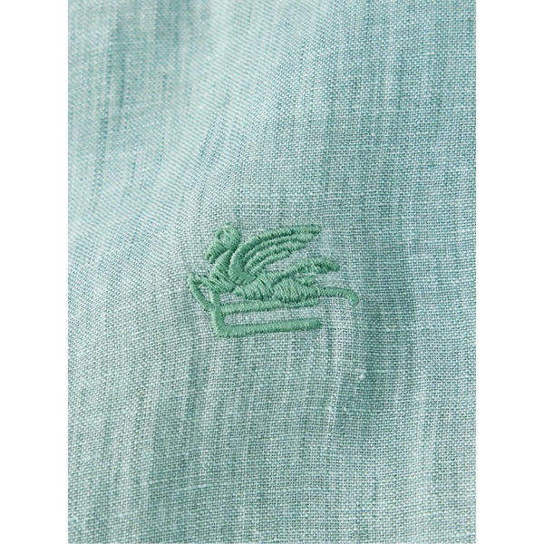  에트로 ETRO Slim-Fit Logo-Embroidered Linen Shirt 1647597323046289