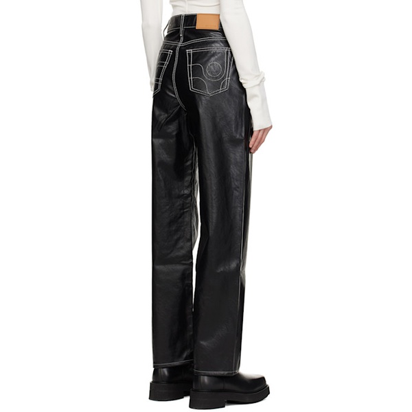  이티스 EYTYS Black Benz Faux-Leather Jeans 241640F069001