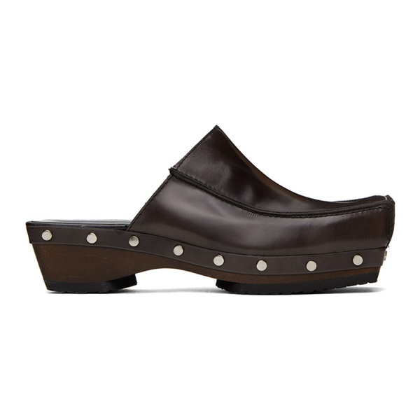  에크하우스 라타 Eckhaus Latta Brown Wood Clogs 241830M231003