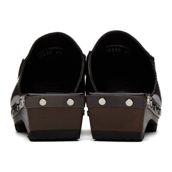  에크하우스 라타 Eckhaus Latta Brown Wood Clogs 241830M231003