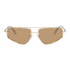 에크하우스 라타 Eckhaus Latta SSENSE Exclusive Gold The Speed Sunglasses 241830M134000