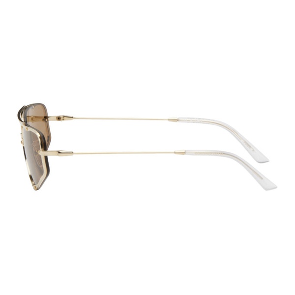 에크하우스 라타 Eckhaus Latta SSENSE Exclusive Gold The Speed Sunglasses 241830M134000