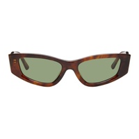 에크하우스 라타 Eckhaus Latta SSENSE Exclusive Tortoiseshell The Tilt Sunglasses 241830M134004