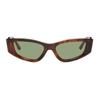 에크하우스 라타 Eckhaus Latta SSENSE Exclusive Tortoiseshell The Tilt Sunglasses 241830F005002