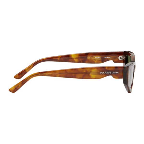  에크하우스 라타 Eckhaus Latta SSENSE Exclusive Tortoiseshell The Tilt Sunglasses 241830F005002