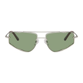 에크하우스 라타 Eckhaus Latta SSENSE Exclusive Silver The Speed Sunglasses 241830F005004