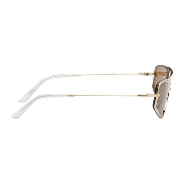  에크하우스 라타 Eckhaus Latta SSENSE Exclusive Gold The Speed Sunglasses 241830F005006