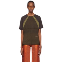 에크하우스 라타 Eckhaus Latta Brown Lapped T-Shirt 241830F110002