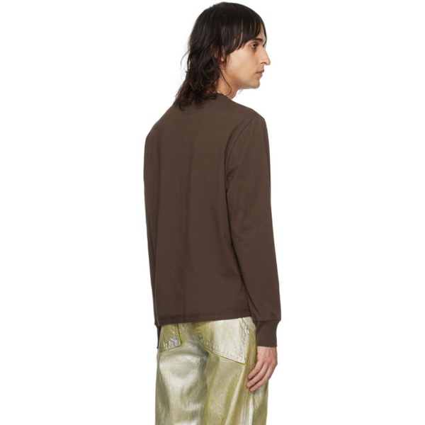  에크하우스 라타 Eckhaus Latta Brown Lapped Long Sleeve T-Shirt 241830M213001