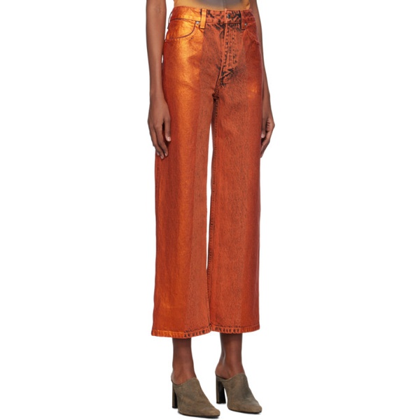  에크하우스 라타 Eckhaus Latta Orange Wide-Leg Jeans 241830F069000