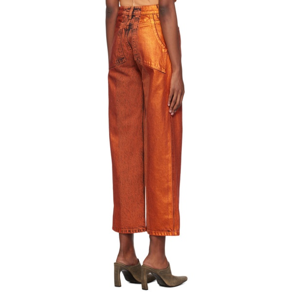  에크하우스 라타 Eckhaus Latta Orange Wide-Leg Jeans 241830F069000