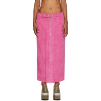 에크하우스 라타 Eckhaus Latta Pink Paneled Maxi Skirt 232830F093003