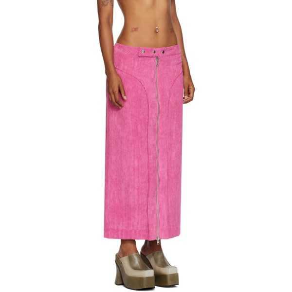  에크하우스 라타 Eckhaus Latta Pink Paneled Maxi Skirt 232830F093003