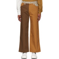 에크하우스 라타 Eckhaus Latta SSENSE Exclusive Orange & Brown Wide-Leg Jeans 231830M186016