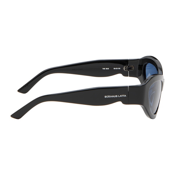  에크하우스 라타 Eckhaus Latta SSENSE Exclusive Black The Bug Sunglasses 242830F005005