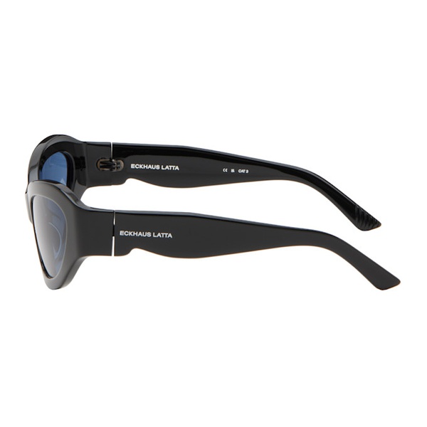 에크하우스 라타 Eckhaus Latta SSENSE Exclusive Black The Bug Sunglasses 242830F005005
