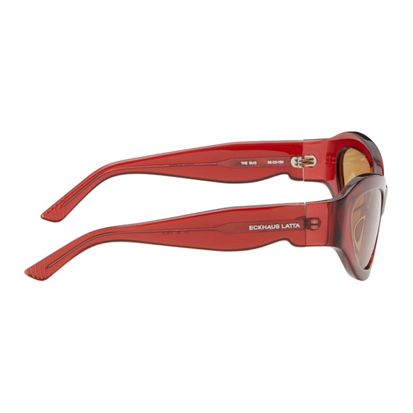  에크하우스 라타 Eckhaus Latta SSENSE Exclusive Red The Bug Sunglasses 242830F005003