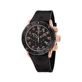 Edox Chronograph Quartz Black Dial Watch 10250 37R NIR