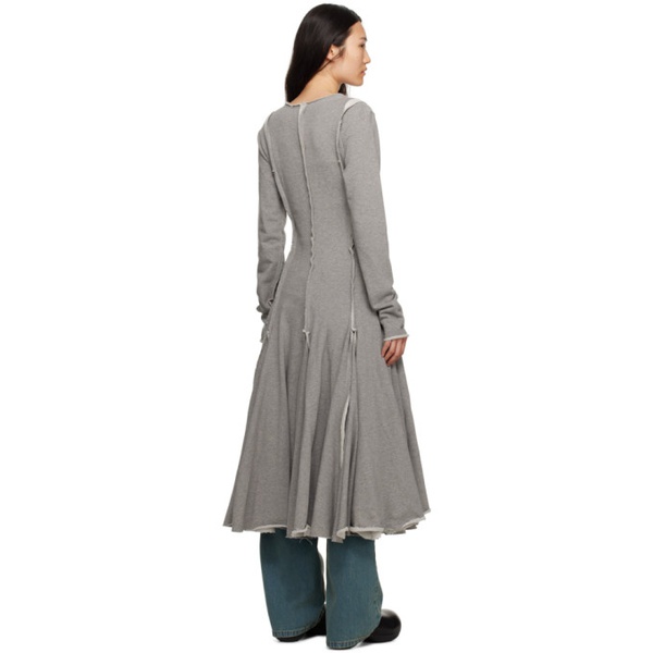  Edward Cuming Gray Gathered Maxi Dress 232470F055000