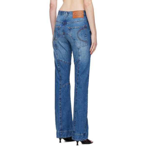  Edward Cuming Blue Paneled Jeans 241470F069002