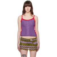 Edward Cuming Purple & Red Cable Tank Top 241470F111001