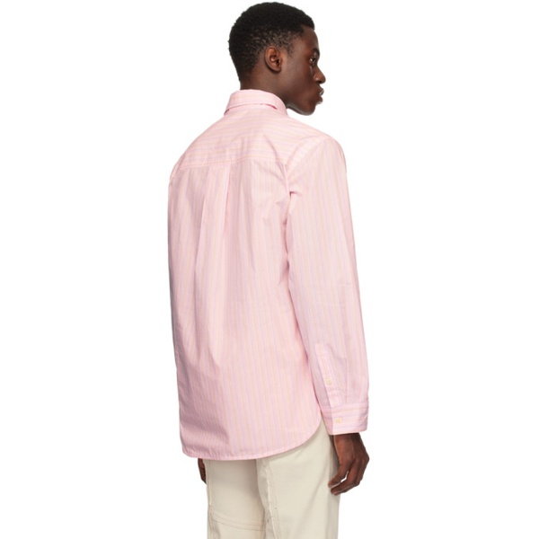  Edward Cuming Pink Striped Shirt 241470M192014