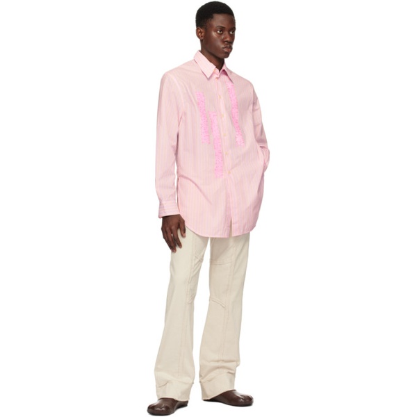  Edward Cuming Pink Striped Shirt 241470M192014