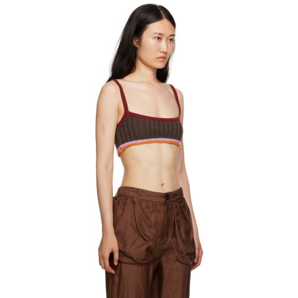  Edward Cuming Brown Cropped Tank Top 232470F111000