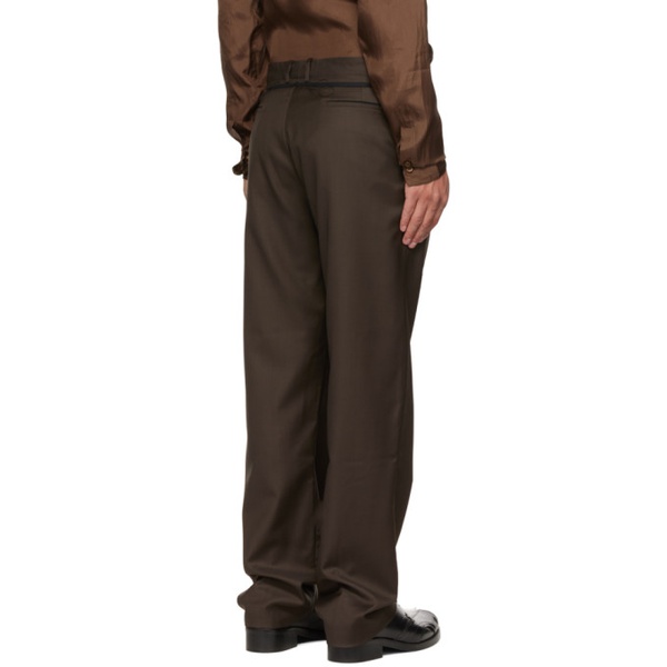  Edward Cuming SSENSE Exclusive Brown Peek-A-Boo Trousers 222470M191008