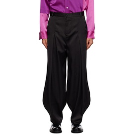 Edward Cuming Black Pleated Trousers 232470M191003