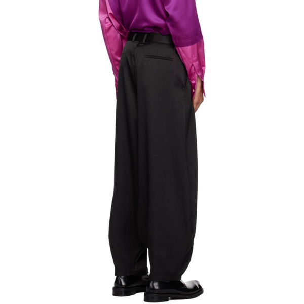  Edward Cuming Black Pleated Trousers 232470M191003