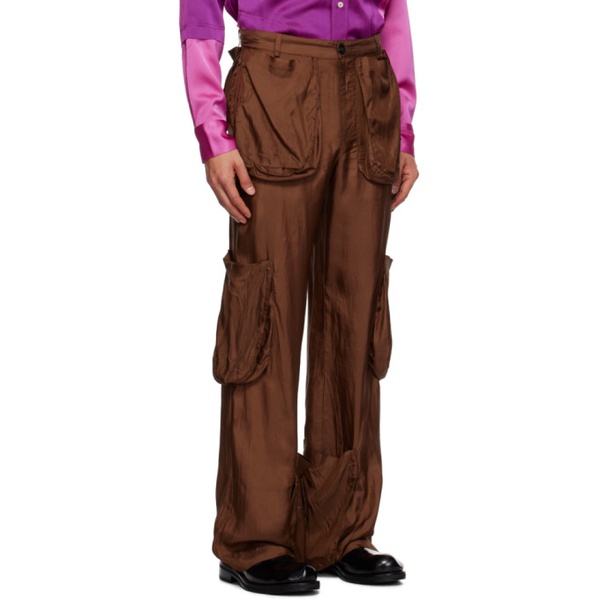  Edward Cuming Brown Cargo Pocket Trousers 232470M191001